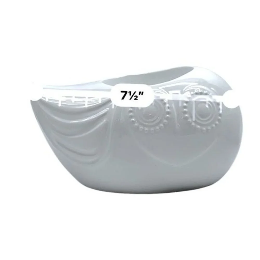 Jonathan Adler Pair Of White Ceramic Owl Tea-light Holders